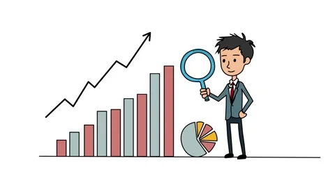 Data Driven Decision Making Concept With Business Figure Analyzing a Bar Ch.. Stock Footage 305702322