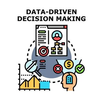 Data driven decision making process vector illustration Stock Illustration