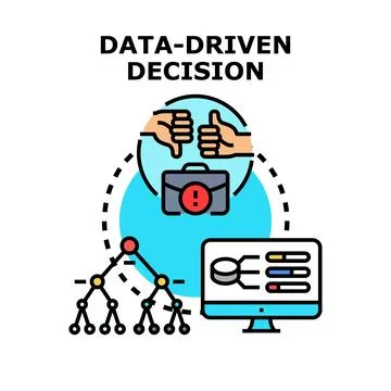 Data driven decision making process analysis Illustrazione stock