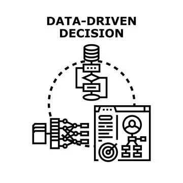 Data driven decision making process for business Stockillustratie