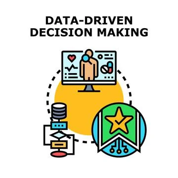 Data driven decision making process concept Stock Illustration