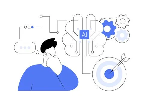 Data-Driven Decision Support by AI abstract concept vector illustration. Stock Illustration
