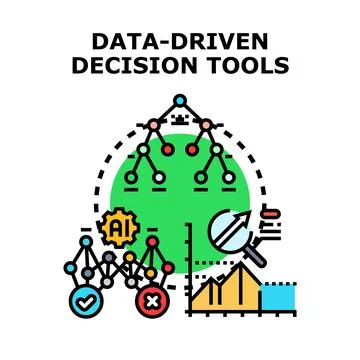 Data driven decision tools analyzing business intelligence イラスト素材