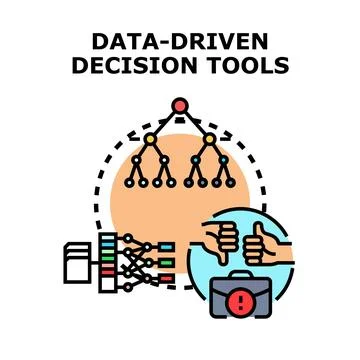 Data driven decision tools for business strategy Stock Illustration