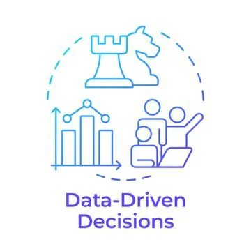 Data-driven decisions blue gradient concept icon 스톡 일러스트