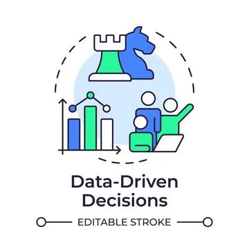 Data-driven decisions multi color concept icon 스톡 일러스트