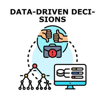 Data driven decisions process for business analysis Stock Illustration
