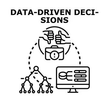 Data driven decisions process for business analysis Stock Illustration