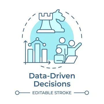 Data-driven decisions soft blue concept icon Stockillustratie