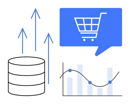 Data-driven E-commerce Growth with Graph Analysis and Database Insights Stock Illustration