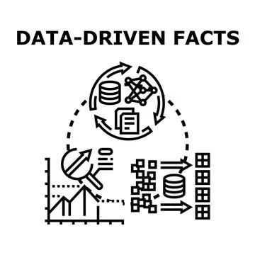 Data driven facts for business analysis and insights Stock Illustration