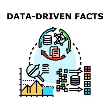 Data driven facts for business analysis and insights Stock Illustration