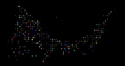 Data Driven Falling Circles Visualization of Turks and Caicos Islands Stock Footage 320616456