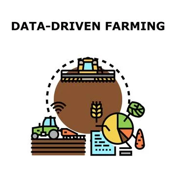 Data driven farming concept icon for smart agriculture Stock Illustration