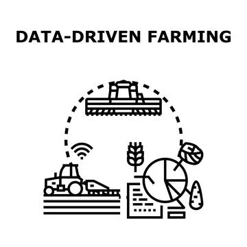 Data driven farming concept icon for smart agriculture 스톡 일러스트