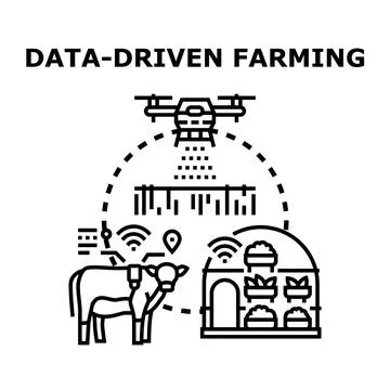 Data driven farming concept for smart agriculture Stock Illustration