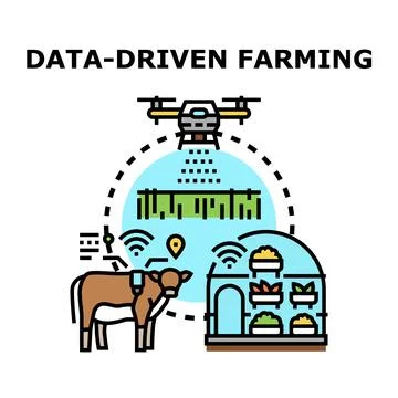 Data driven farming concept for smart agriculture Stock Illustration