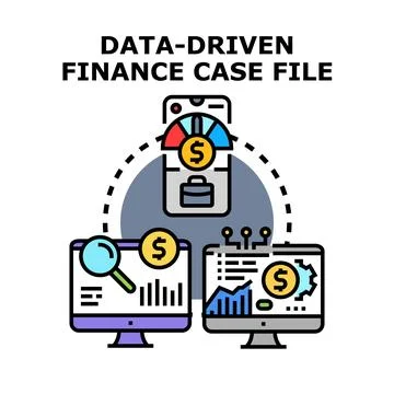 Data driven finance analyzing global business strategy Stock Illustration
