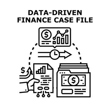 Data driven finance case file analysis concept Stock Illustration