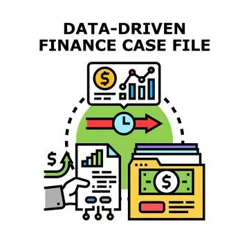 Data driven finance case file analysis concept Stock Illustration