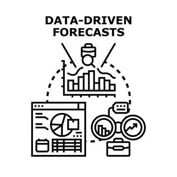 Data driven forecasts for business analytics development 스톡 일러스트