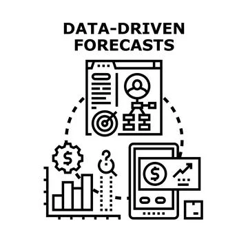 Data driven forecasts informing business strategy and growth Stock Illustration