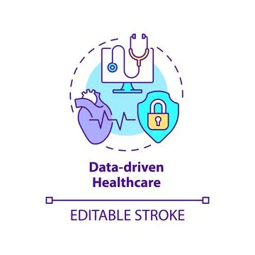 Data-driven healthcare concept icon 스톡 일러스트