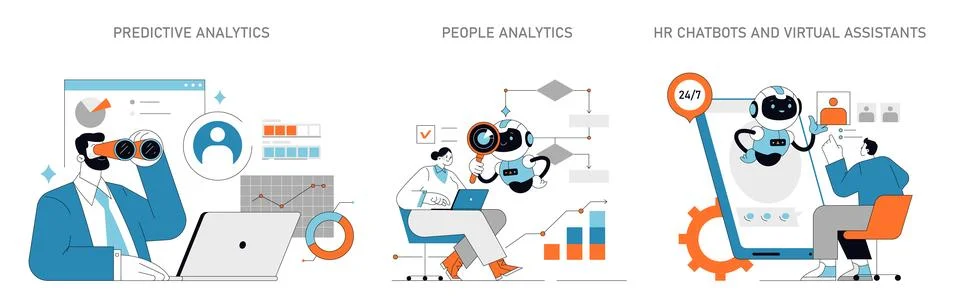 Data-Driven HR Vector illustration Illustrazione stock