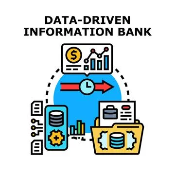 Data driven information bank processing and analyzing business finance イラスト素材
