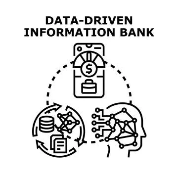 Data driven information bank system concept Stockillustratie