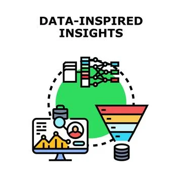 Data driven insights and business analytics strategy Stock Illustration