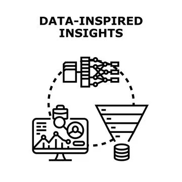 Data driven insights and business analytics strategy Stockillustratie