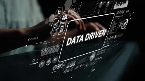 Data Driven Insights with Digital Graphics, Modern User Interface, and Hands Stock Footage 310332754