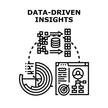Data driven insights generating business analysis process 스톡 일러스트