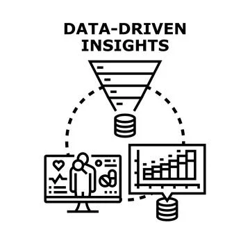 Data driven insights visualizing information management and analytics Stock Illustration