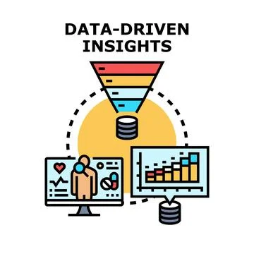 Data driven insights visualizing information management and analytics Stock Illustration