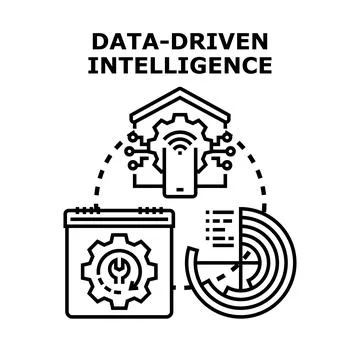 Data driven intelligence concept for business analytics Stock Illustration