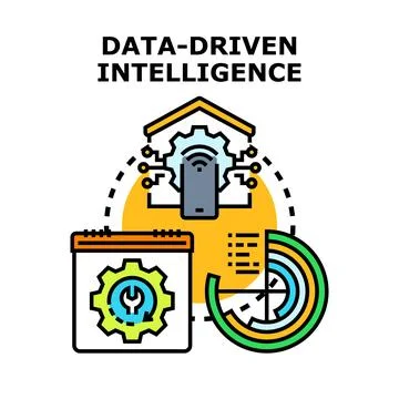 Data driven intelligence concept for business analytics Illustrazione stock