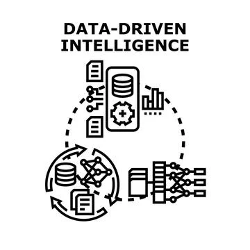 Data driven intelligence processing and analysis concept Stock Illustration