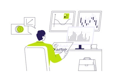 Data-driven investment strategy abstract concept vector illustration. Stock Illustration