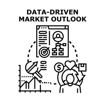 Data driven market outlook planning and analysis Stock Illustration