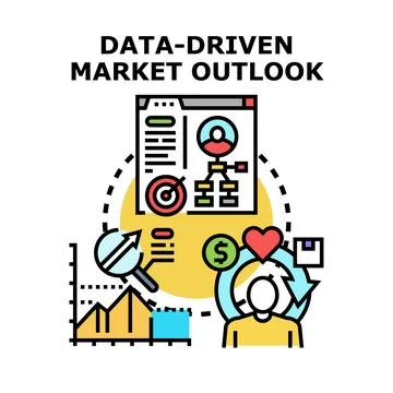 Data driven market outlook planning and analysis Stock Illustration