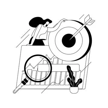 Data driven marketing abstract concept vector illustration. 스톡 일러스트