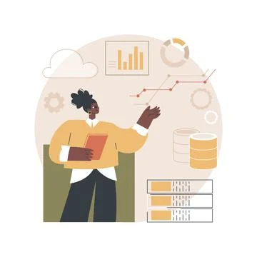 Data driven marketing abstract concept vector illustration. Stock Illustration