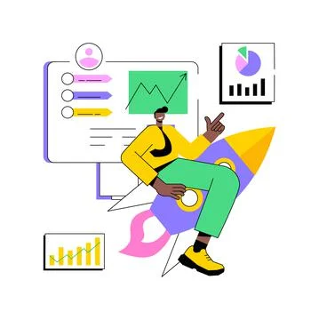 Data driven marketing abstract concept vector illustration. Stock Illustration