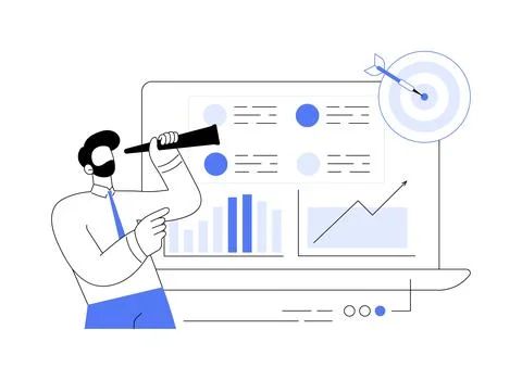 Data driven marketing abstract concept vector illustration. 스톡 일러스트