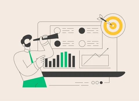 Data driven marketing abstract concept vector illustration. Stock Illustration