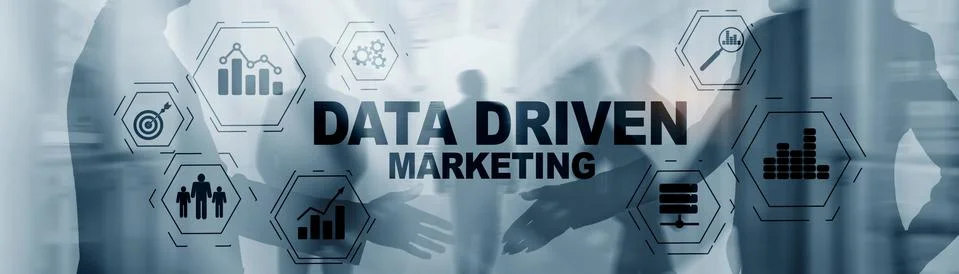 Data driven marketing concept on abstrack toned image. Stock Photos