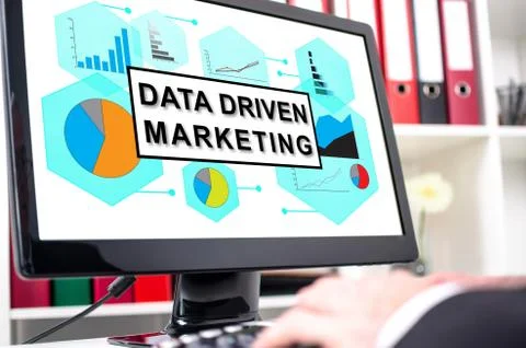 Data driven marketing concept on a computer screen Foto stock