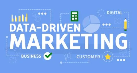 Data driven marketing concept. Idea of search optimization Illustrazione stock